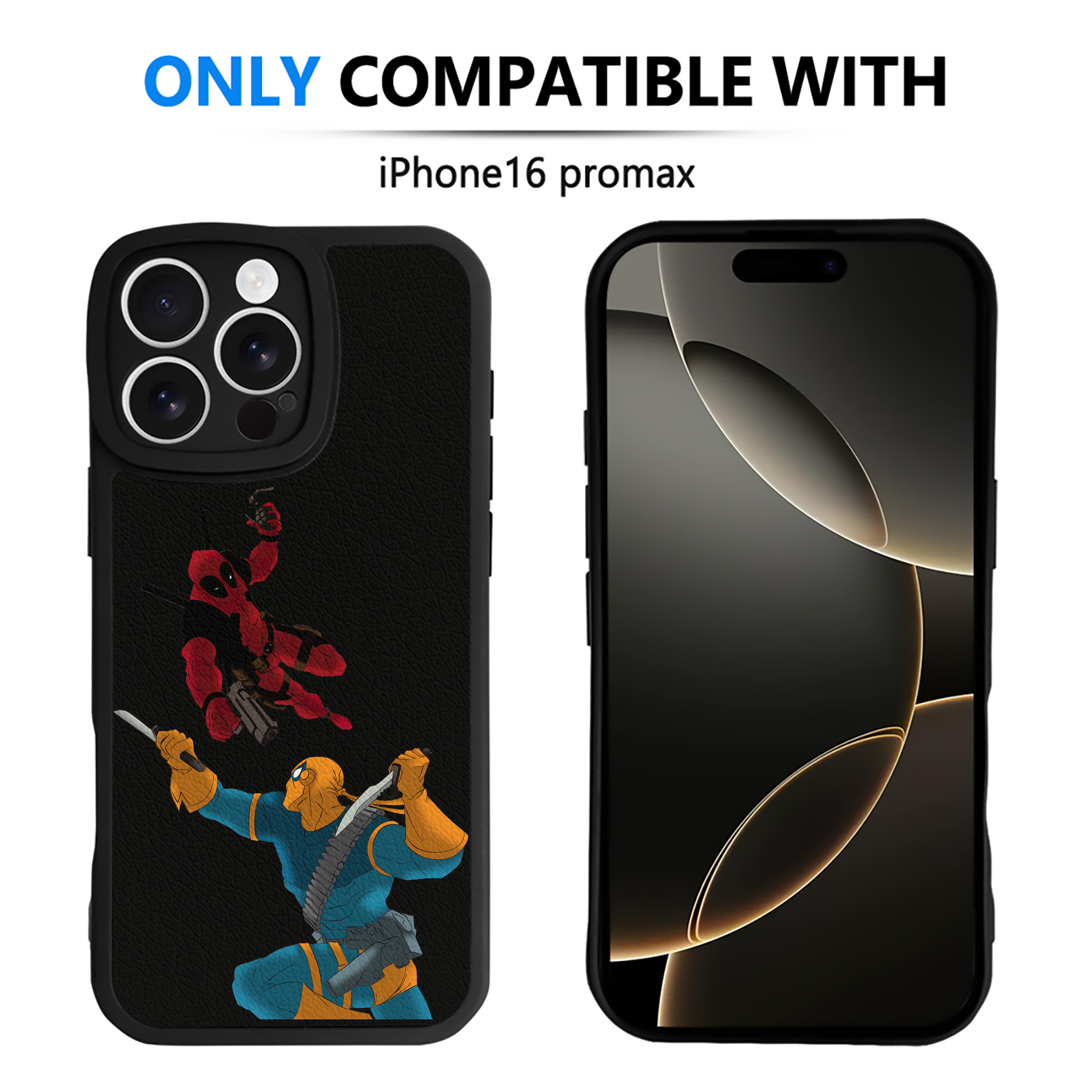 （画像用） Deadpool デッドプール 【iPhone 16シリーズ対応】シリコンスマホケース（レザー調） 材質：シリコン